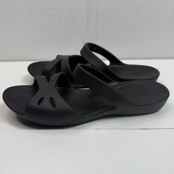 Crocs Womens Size 8 Black Kadee II Strappy Sandals - Picture 1 of 9